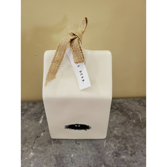 Rae Dunn Nest Embossed Ceramic Birdhouse decor 8.5" tall - Picture 5 of 7